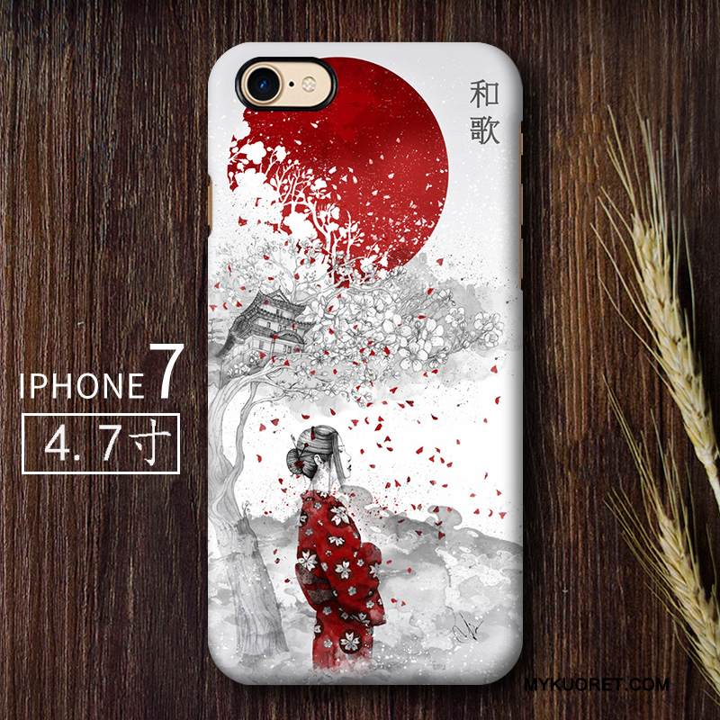 Kuori iPhone 7 Luova Pesty Suede Punainen, Kotelo iPhone 7 Puhelimen Kuoret Taide