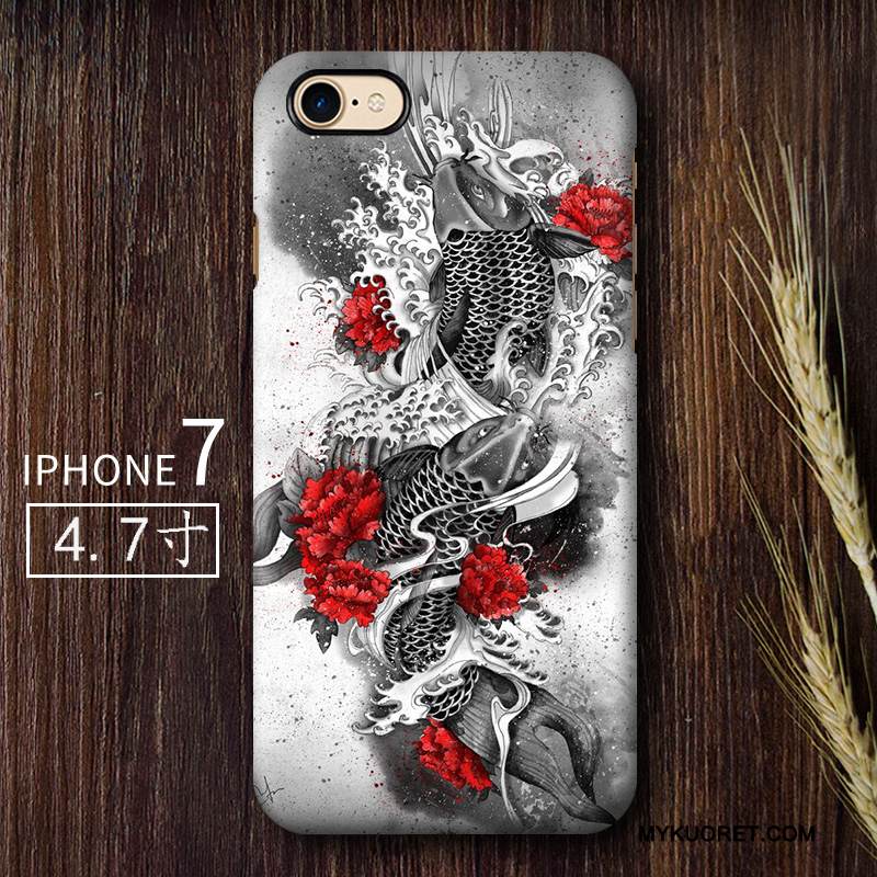 Kuori iPhone 7 Luova Pesty Suede Punainen, Kotelo iPhone 7 Puhelimen Kuoret Taide