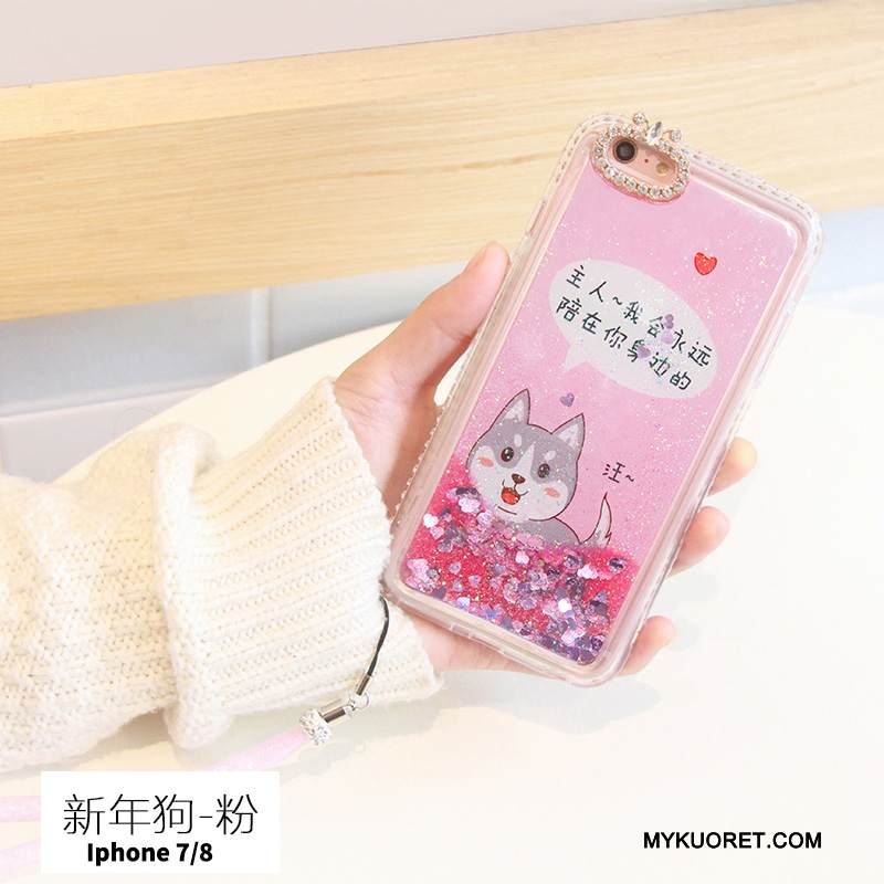 Kuori iPhone 7 Luova Puhelimen Kuoret Violetti, Kotelo iPhone 7 Strassi Jauhe Juoksuhiekka