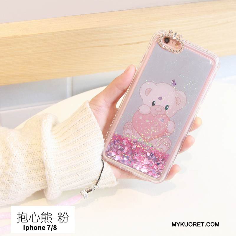 Kuori iPhone 7 Luova Puhelimen Kuoret Violetti, Kotelo iPhone 7 Strassi Jauhe Juoksuhiekka