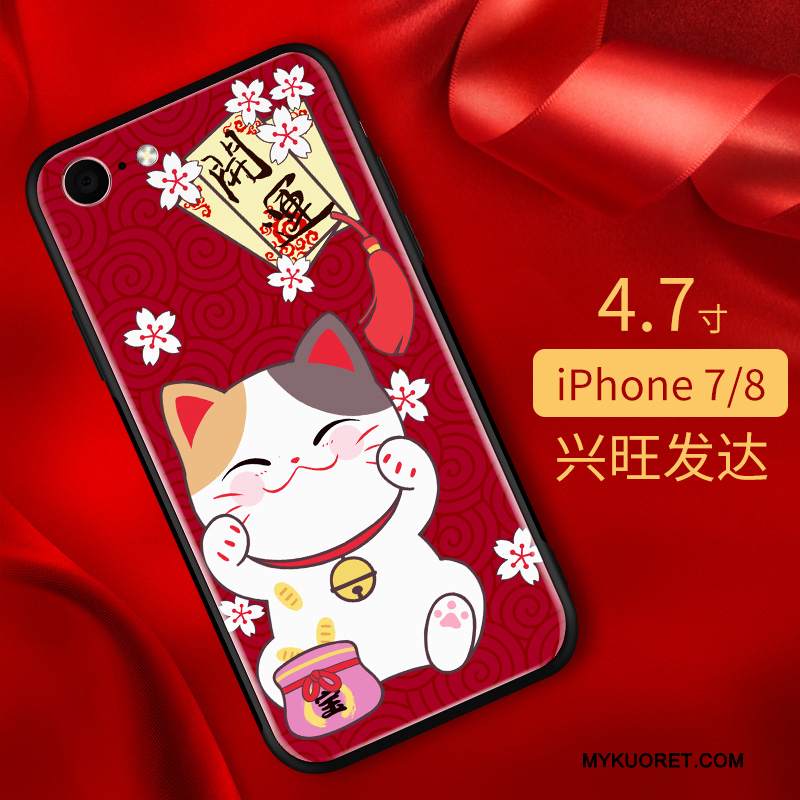 Kuori iPhone 7 Murtumaton Rikkaus, Kotelo iPhone 7 Punainen Lasi