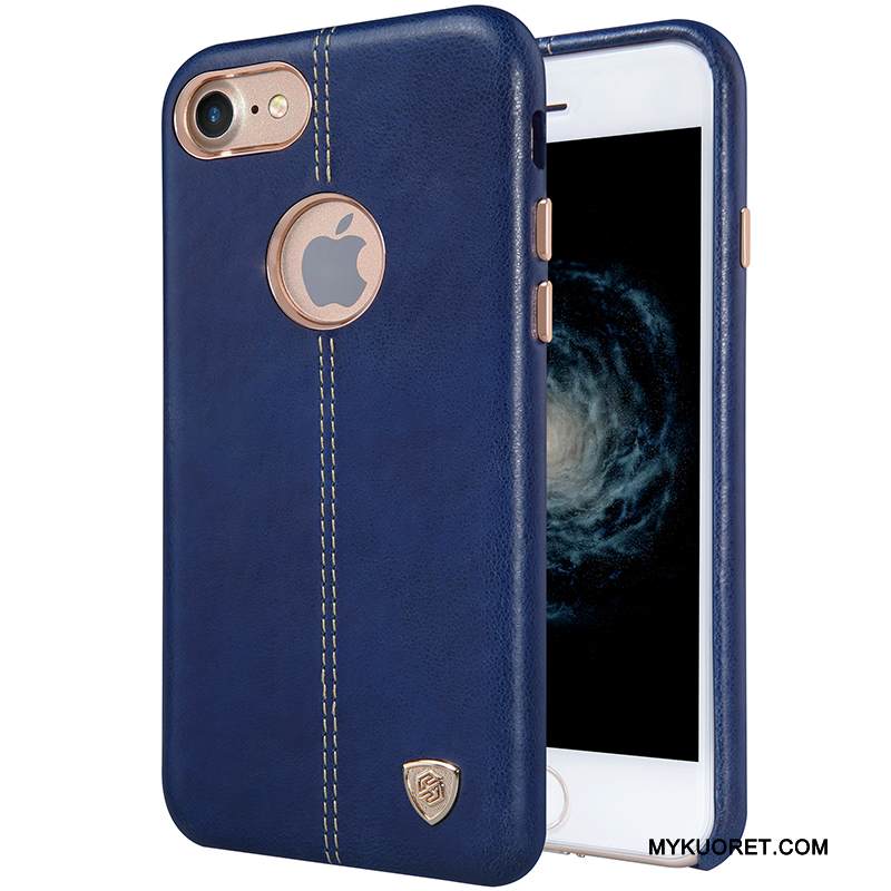 Kuori iPhone 7 Nahka Auto Kulta, Kotelo iPhone 7 Suojaus Puhelimen Kuoret Magneettinen