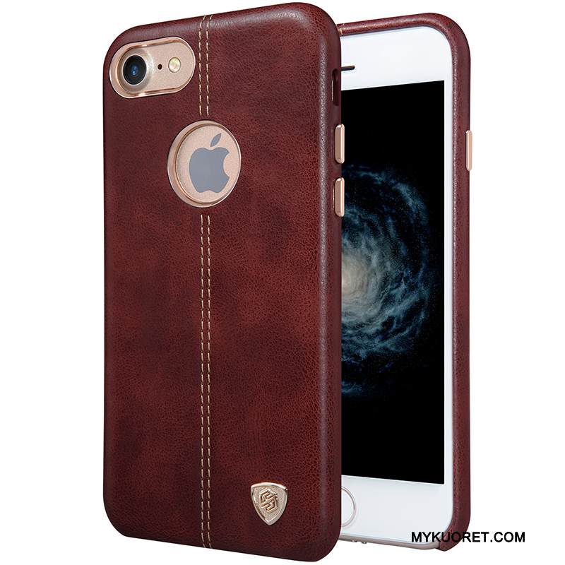 Kuori iPhone 7 Nahka Auto Kulta, Kotelo iPhone 7 Suojaus Puhelimen Kuoret Magneettinen