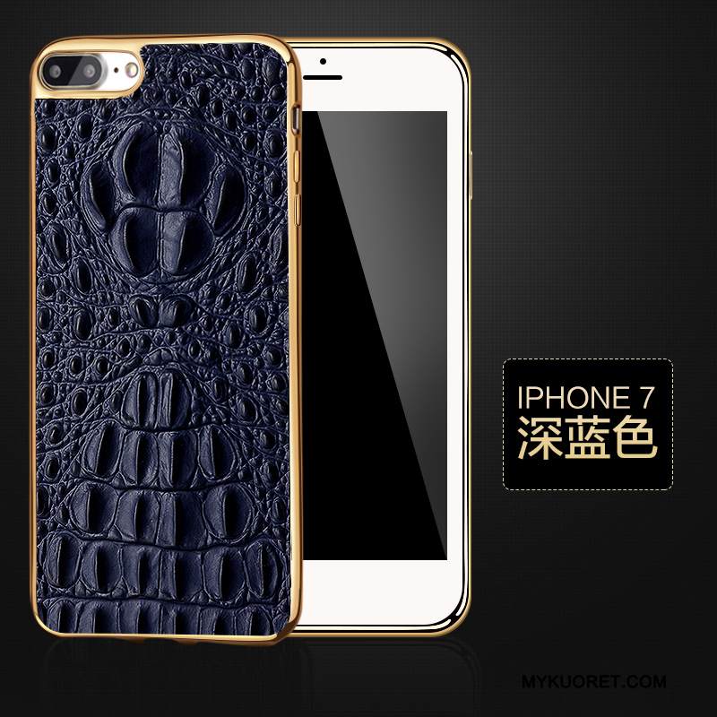 Kuori iPhone 7 Nahka Liiketoiminta Musta, Kotelo iPhone 7 Suojaus Lehmä Puhelimen Kuoret