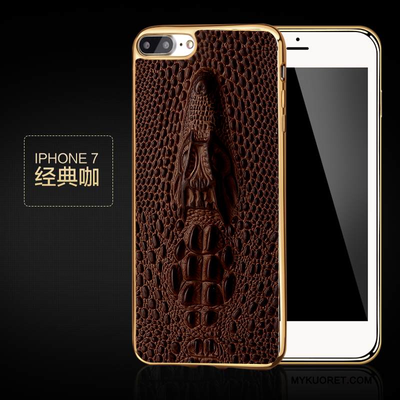 Kuori iPhone 7 Nahka Liiketoiminta Musta, Kotelo iPhone 7 Suojaus Lehmä Puhelimen Kuoret