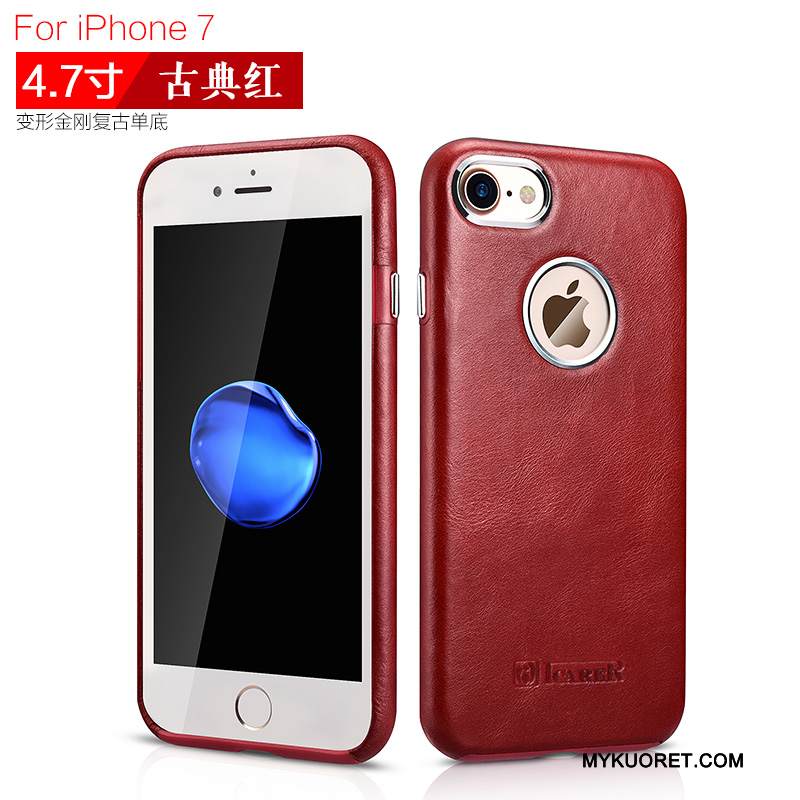 Kuori iPhone 7 Nahka Liiketoiminta Puhelimen Kuoret, Kotelo iPhone 7 Suojaus Yksinkertainen