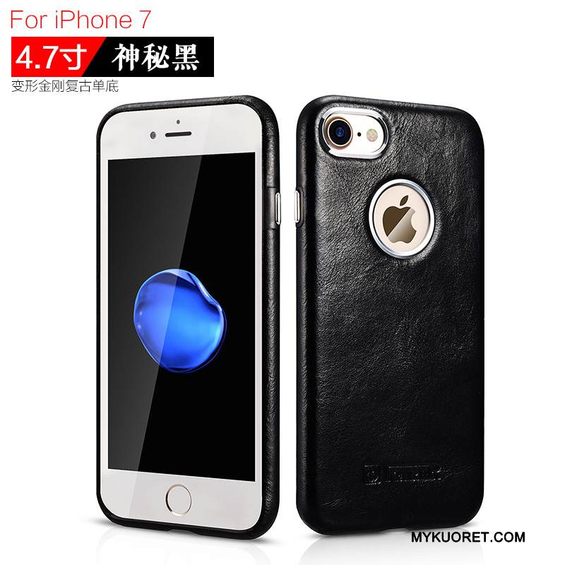 Kuori iPhone 7 Nahka Liiketoiminta Puhelimen Kuoret, Kotelo iPhone 7 Suojaus Yksinkertainen