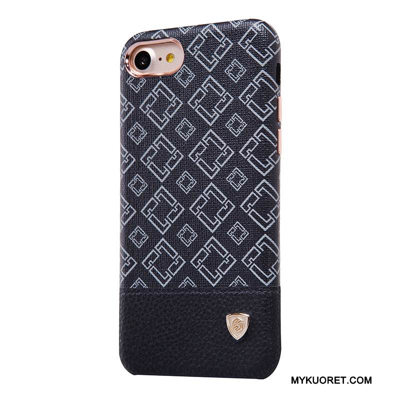 Kuori iPhone 7 Nahka Liiketoiminta Valkoinen, Kotelo iPhone 7 Suojaus Uusi Kulta