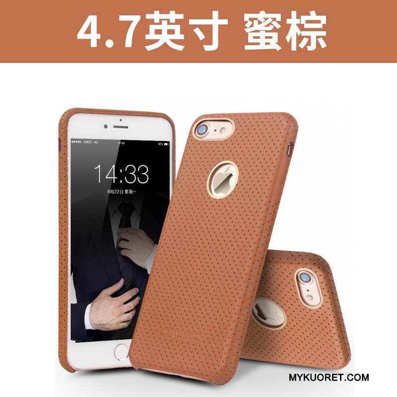 Kuori iPhone 7 Nahka Musta Puhelimen Kuoret, Kotelo iPhone 7 Suojaus Liiketoiminta Takakansi