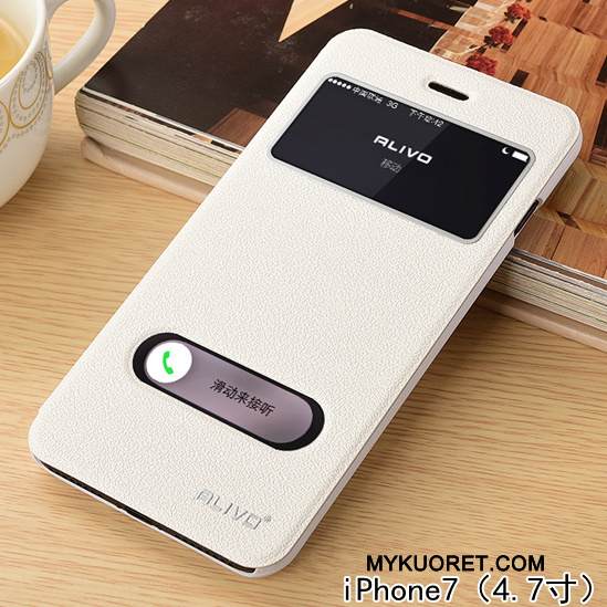 Kuori iPhone 7 Nahka Puhelimen Kuoret Kulta, Kotelo iPhone 7 Kuoret
