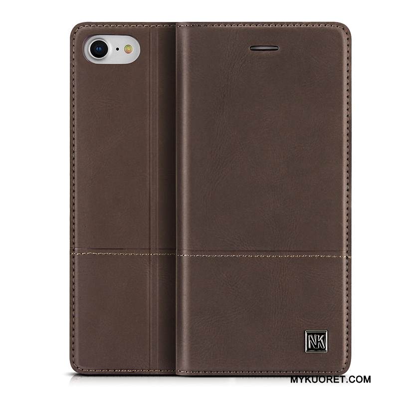 Kuori iPhone 7 Nahka Trendi Liiketoiminta, Kotelo iPhone 7 Suojaus Vaalean Takakansi