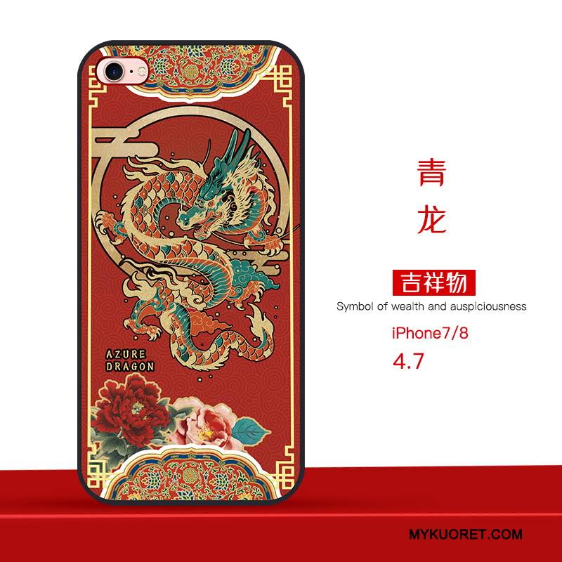 Kuori iPhone 7 Pehmeä Neste Kirjonta Murtumaton, Kotelo iPhone 7 Monivärinen Koira Ihana