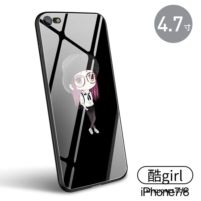 Kuori iPhone 7 Pehmeä Neste Lasi Uusi, Kotelo iPhone 7 Laukut Puhelimen Kuoret Musta