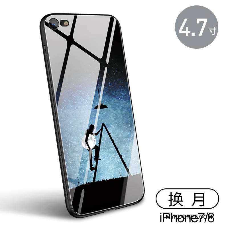 Kuori iPhone 7 Pehmeä Neste Lasi Uusi, Kotelo iPhone 7 Laukut Puhelimen Kuoret Musta