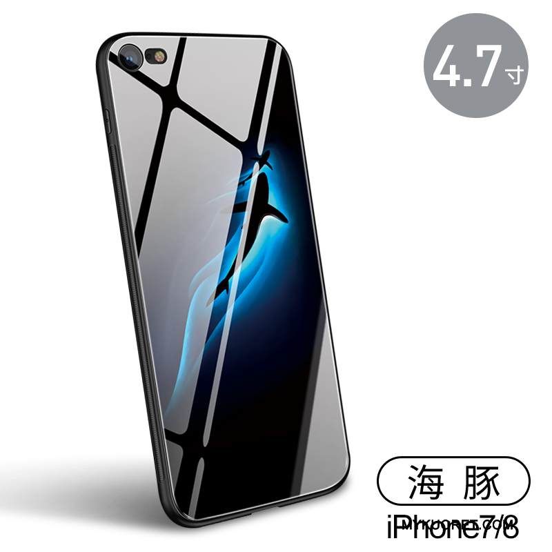 Kuori iPhone 7 Pehmeä Neste Lasi Uusi, Kotelo iPhone 7 Laukut Puhelimen Kuoret Musta