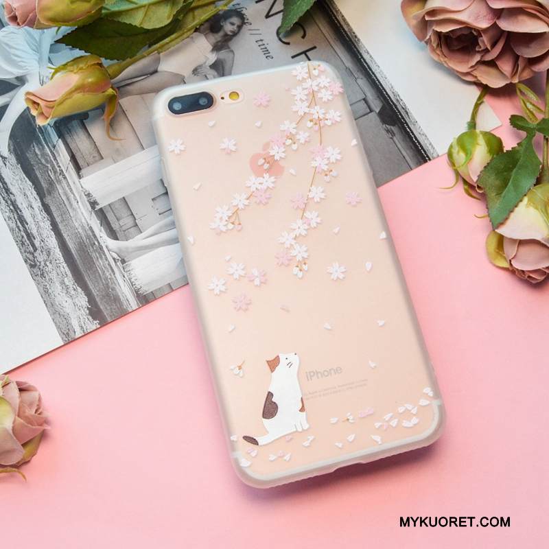 Kuori iPhone 7 Pehmeä Neste Malli Pesty Suede, Kotelo iPhone 7 Luova Läpinäkyvä Rakastunut