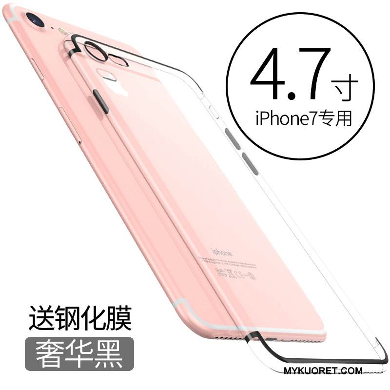 Kuori iPhone 7 Pehmeä Neste Murtumaton Läpinäkyvä, Kotelo iPhone 7 Silikoni Kulta Puhelimen Kuoret