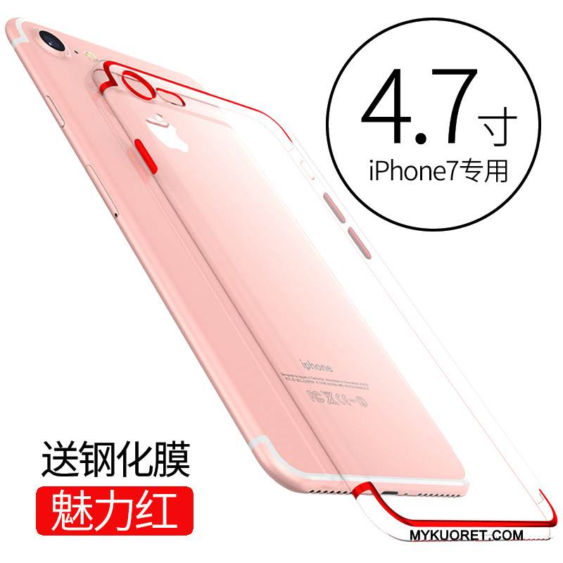 Kuori iPhone 7 Pehmeä Neste Murtumaton Läpinäkyvä, Kotelo iPhone 7 Silikoni Kulta Puhelimen Kuoret