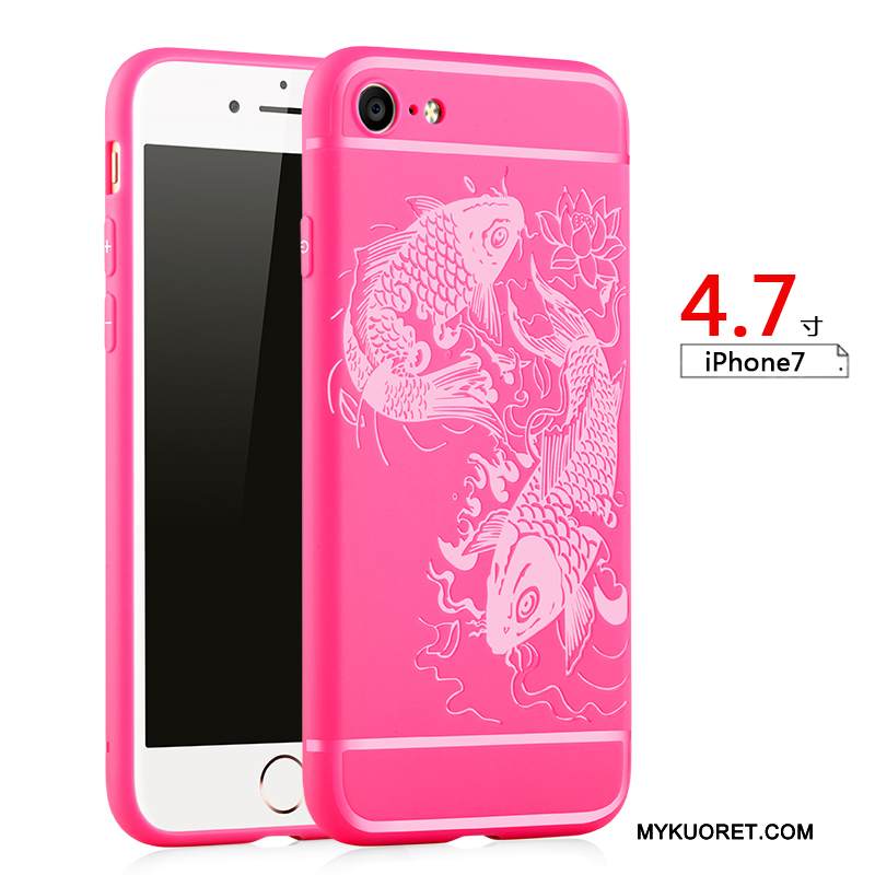 Kuori iPhone 7 Pehmeä Neste Murtumaton Pesty Suede, Kotelo iPhone 7 Silikoni Tummansininen Puhelimen Kuoret