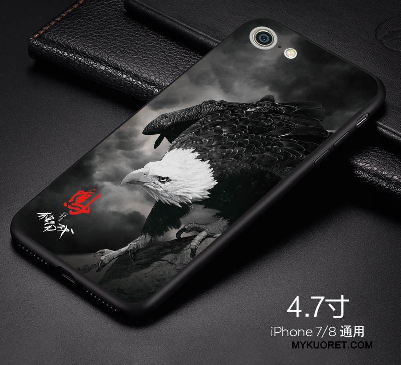 Kuori iPhone 7 Pehmeä Neste Persoonallisuus Pesty Suede, Kotelo iPhone 7 Luova Sininen Trendi