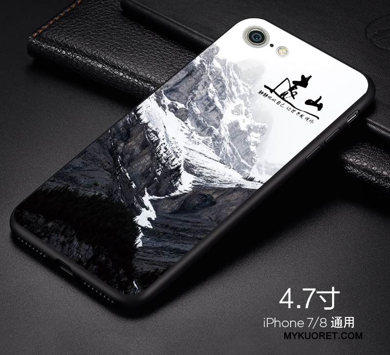 Kuori iPhone 7 Pehmeä Neste Persoonallisuus Pesty Suede, Kotelo iPhone 7 Luova Sininen Trendi