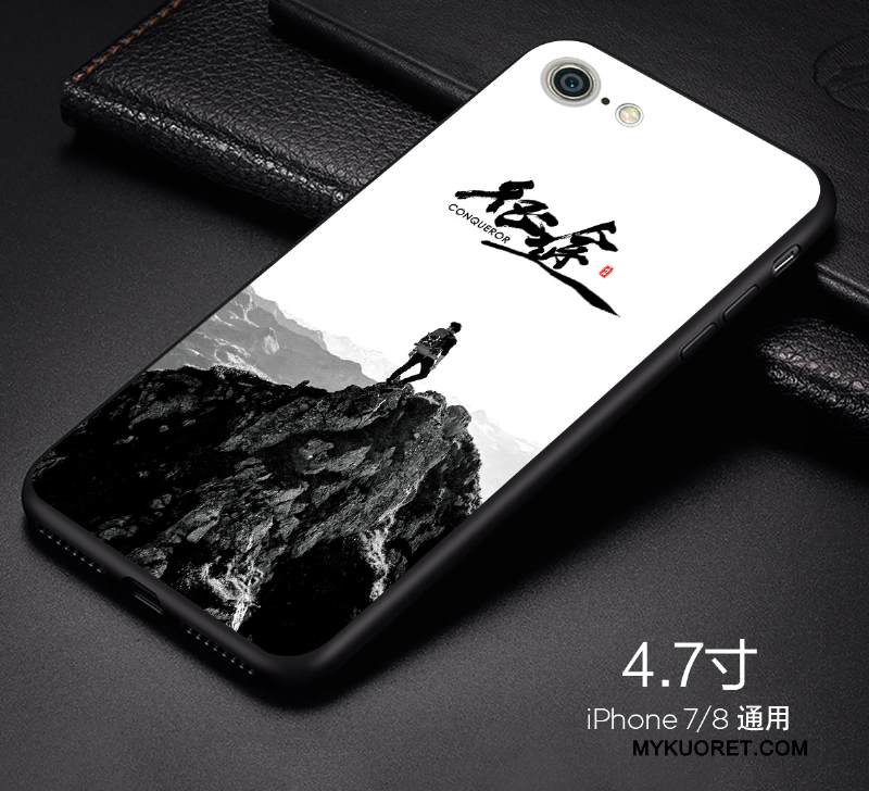 Kuori iPhone 7 Pehmeä Neste Persoonallisuus Pesty Suede, Kotelo iPhone 7 Luova Sininen Trendi