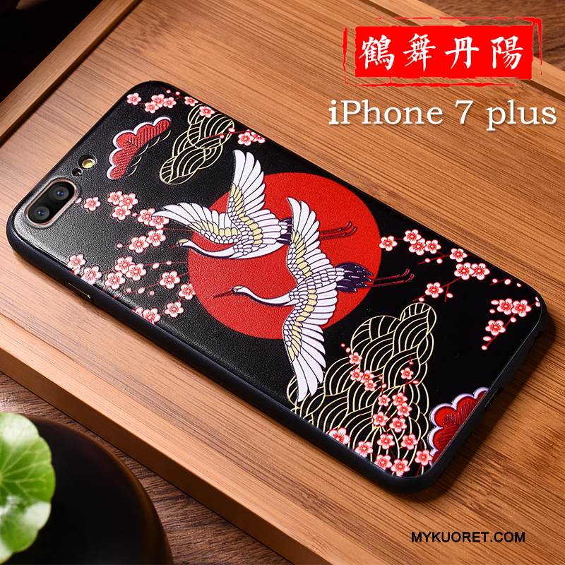 Kuori iPhone 7 Plus Kohokuviointi Rikkaus Kiinalainen Tyyli, Kotelo iPhone 7 Plus Monivärinen Puhelimen Kuoret Tide-brändi