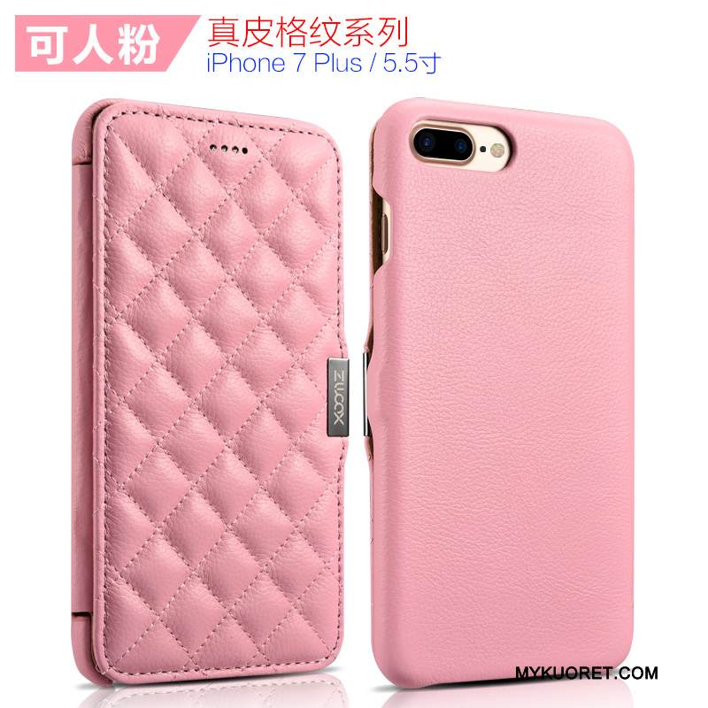 Kuori iPhone 7 Plus Kuoret Punainen Violetti, Kotelo iPhone 7 Plus Nahka Puhelimen Kuoret Yksinkertainen