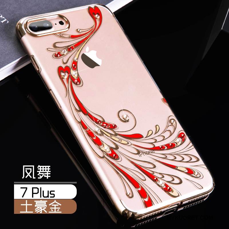 Kuori iPhone 7 Plus Laukut Kulta Puhelimen Kuoret, Kotelo iPhone 7 Plus Strassi Tide-brändi Punainen