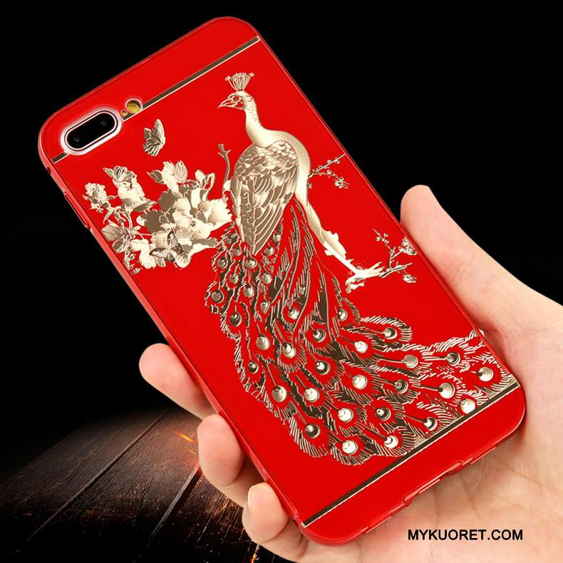 Kuori iPhone 7 Plus Laukut Punainen Trendi, Kotelo iPhone 7 Plus Suojaus Musta Murtumaton