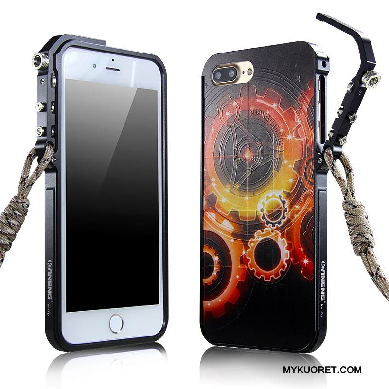 Kuori iPhone 7 Plus Metalli Punainen Trendi, Kotelo iPhone 7 Plus Suojaus Kehys Puhelimen Kuoret