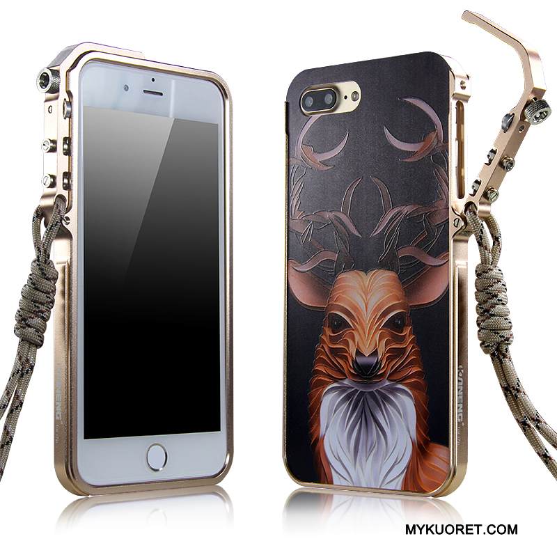 Kuori iPhone 7 Plus Metalli Punainen Trendi, Kotelo iPhone 7 Plus Suojaus Kehys Puhelimen Kuoret