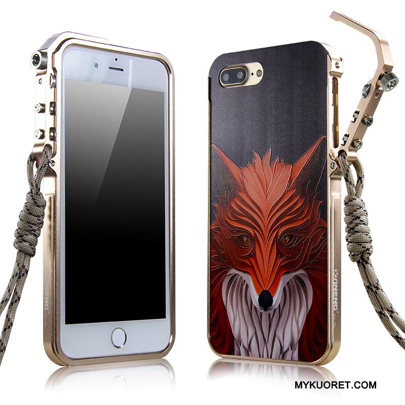 Kuori iPhone 7 Plus Metalli Punainen Trendi, Kotelo iPhone 7 Plus Suojaus Kehys Puhelimen Kuoret