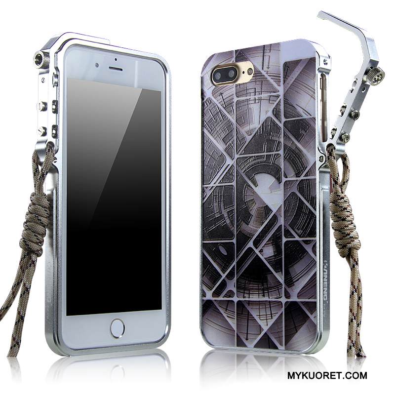 Kuori iPhone 7 Plus Metalli Punainen Trendi, Kotelo iPhone 7 Plus Suojaus Kehys Puhelimen Kuoret