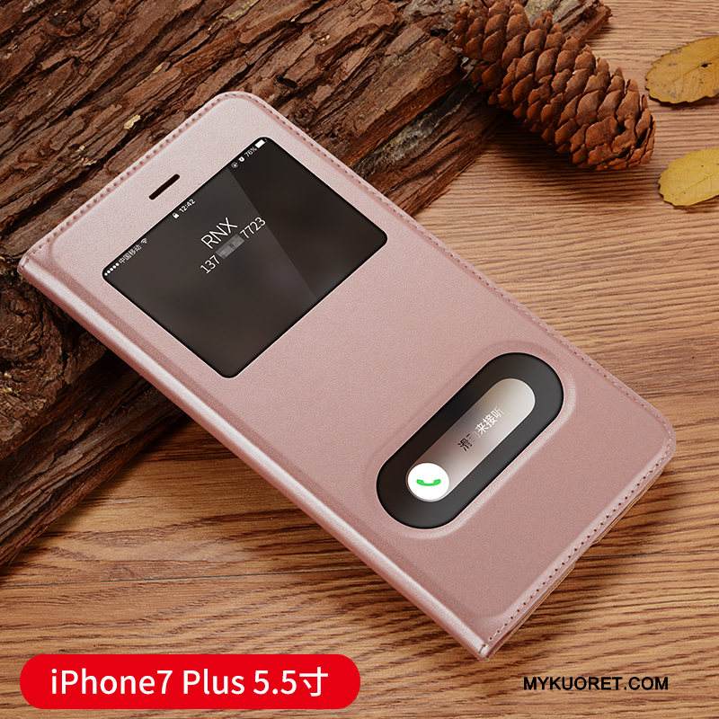 Kuori iPhone 7 Plus Nahka Puhelimen Kuoret Kulta, Kotelo iPhone 7 Plus Kuoret