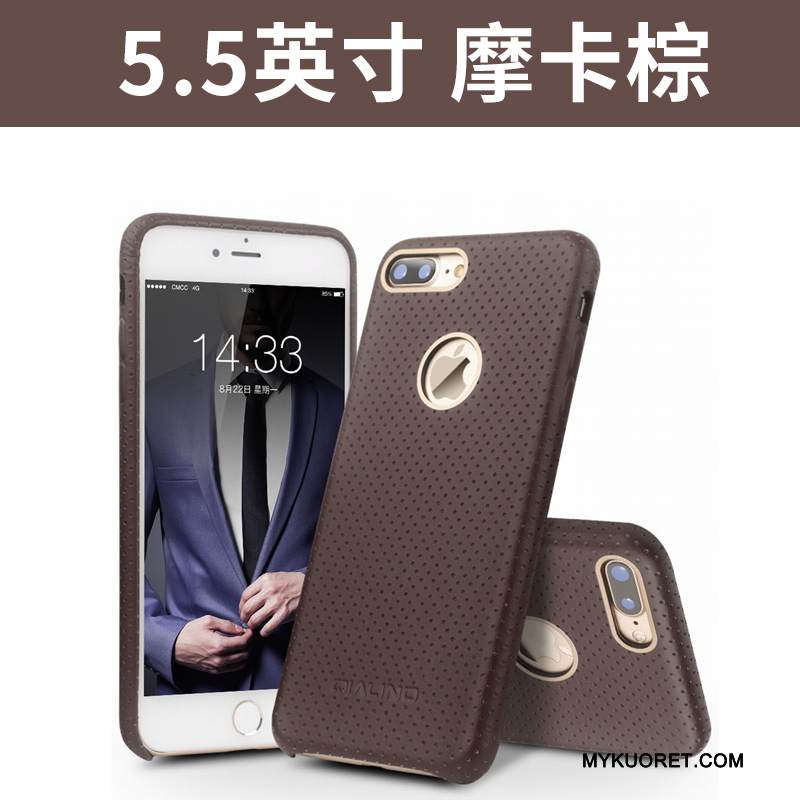 Kuori iPhone 7 Plus Nahka Puhelimen Kuoret Musta, Kotelo iPhone 7 Plus Suojaus Liiketoiminta Takakansi