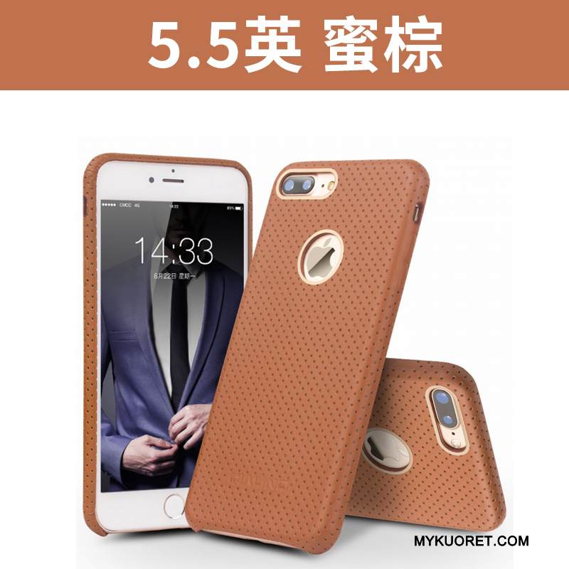 Kuori iPhone 7 Plus Nahka Puhelimen Kuoret Musta, Kotelo iPhone 7 Plus Suojaus Liiketoiminta Takakansi