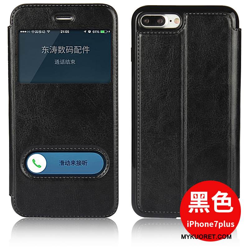 Kuori iPhone 7 Plus Nahka Punainen Murtumaton, Kotelo iPhone 7 Plus Laukut Puhelimen Kuoret