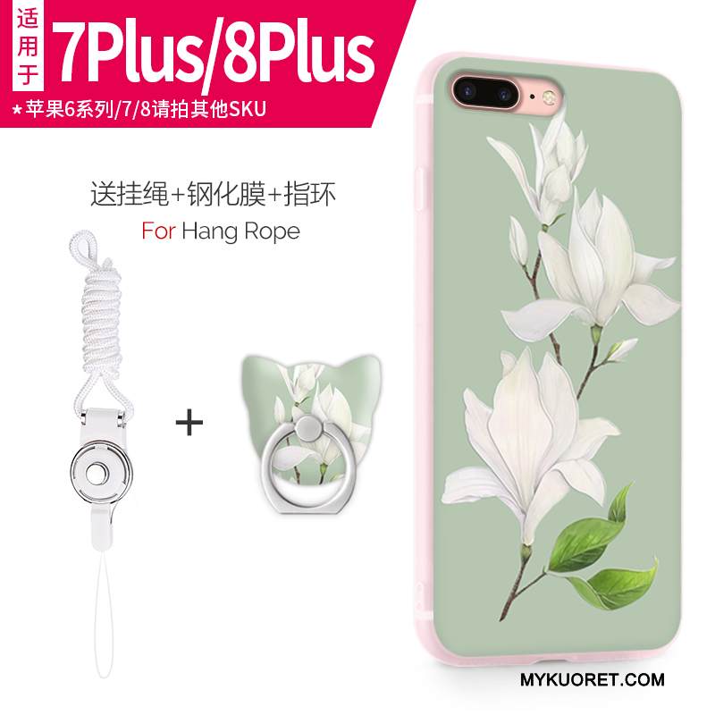 Kuori iPhone 7 Plus Pehmeä Neste Ohut Puhelimen Kuoret, Kotelo iPhone 7 Plus Silikoni Vihreä Murtumaton