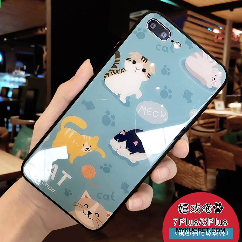 Kuori iPhone 7 Plus Sarjakuva Puhelimen Kuoret Sininen, Kotelo iPhone 7 Plus Luova Rakastunut Murtumaton