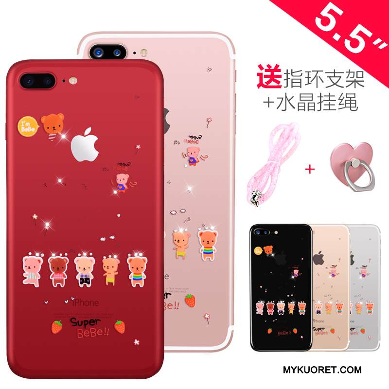 Kuori iPhone 7 Plus Strassi Jauhe Läpinäkyvä, Kotelo iPhone 7 Plus Silikoni Puhelimen Kuoret Ripustettavat Koristeet