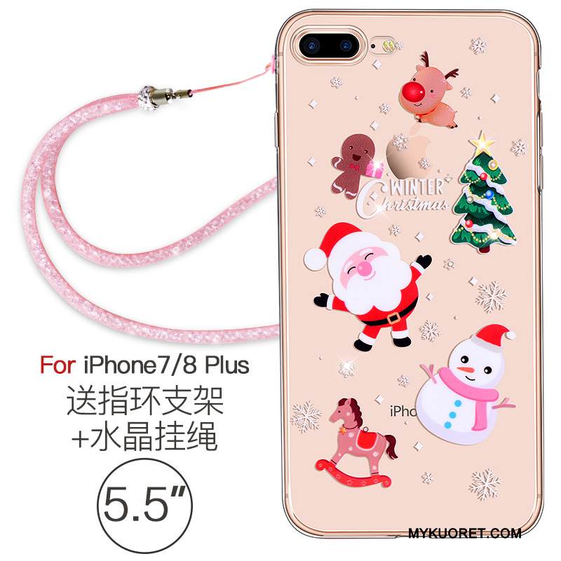 Kuori iPhone 7 Plus Strassi Jauhe Läpinäkyvä, Kotelo iPhone 7 Plus Silikoni Puhelimen Kuoret Ripustettavat Koristeet