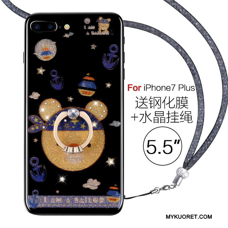 Kuori iPhone 7 Plus Strassi Jauhe Läpinäkyvä, Kotelo iPhone 7 Plus Silikoni Puhelimen Kuoret Ripustettavat Koristeet