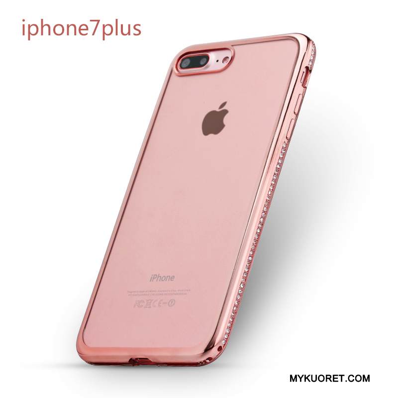 Kuori iPhone 7 Plus Strassi Kulta Puhelimen Kuoret, Kotelo iPhone 7 Plus Silikoni Murtumaton Hopea