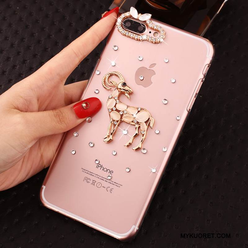 Kuori iPhone 7 Plus Strassi Kulta Puhelimen Kuoret, Kotelo iPhone 7 Plus Suojaus Jauhe Läpinäkyvä