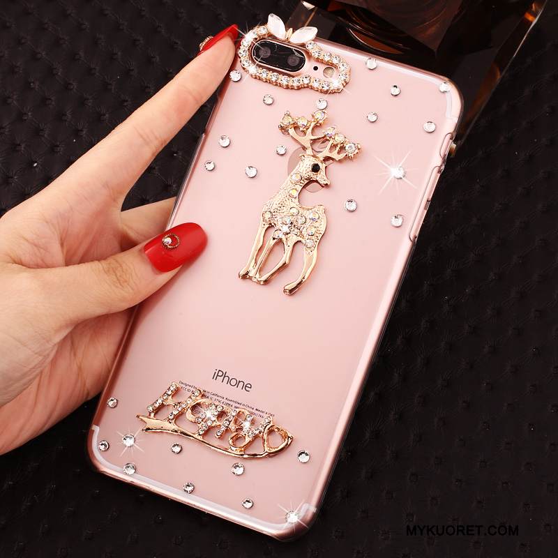 Kuori iPhone 7 Plus Strassi Kulta Puhelimen Kuoret, Kotelo iPhone 7 Plus Suojaus Jauhe Läpinäkyvä