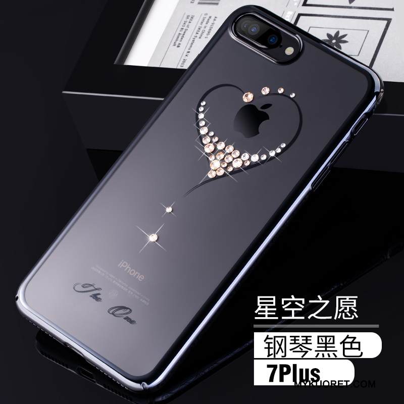 Kuori iPhone 7 Plus Strassi Murtumaton Kova, Kotelo iPhone 7 Plus Ylellisyys Puhelimen Kuoret Musta
