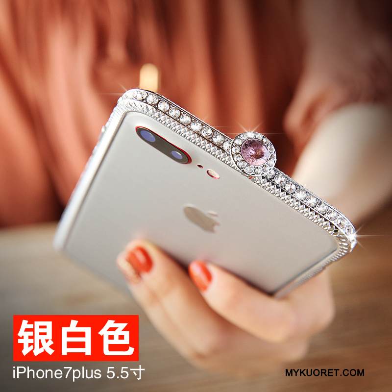 Kuori iPhone 7 Plus Strassi Uusi Puhelimen Kuoret, Kotelo iPhone 7 Plus Rhinestone Inlay Murtumaton Hopea