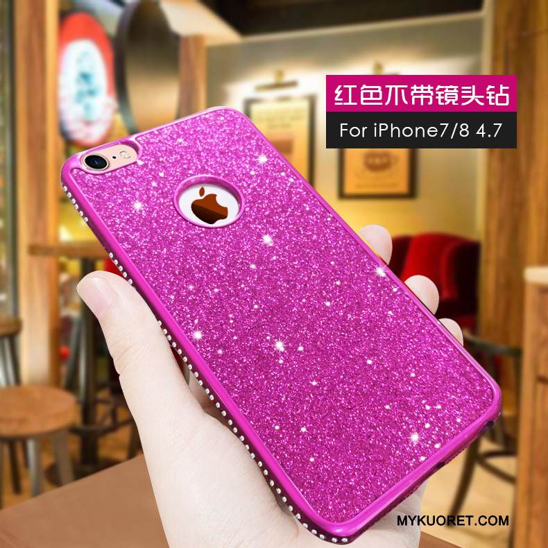 Kuori iPhone 7 Silikoni Ohut Punainen, Kotelo iPhone 7 Pehmeä Neste Trendi Uusi