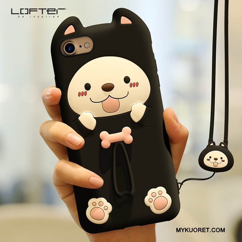 Kuori iPhone 7 Silikoni Ripustettavat Koristeet Punainen, Kotelo iPhone 7 Pehmeä Neste Puhelimen Kuoret Ihana